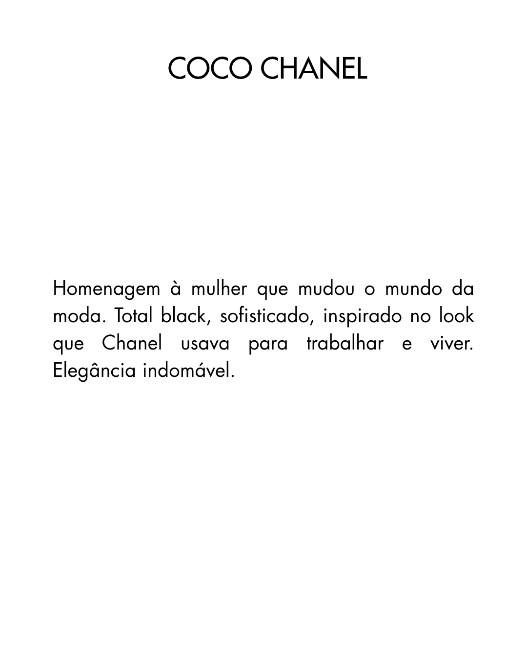 Coco Chanel — Blazer + Calça Cropped Texturizada (Total Black)