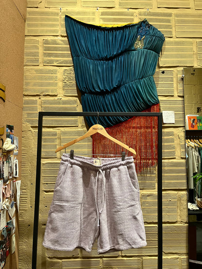 Short de Tweed Reciclado - Edição Limitada “Flor de Lilás”