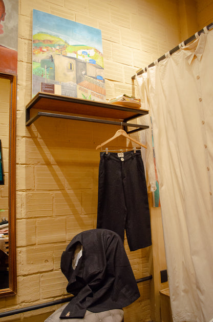 Blazer sem forro em lurex reciclado ''Sombra plena''