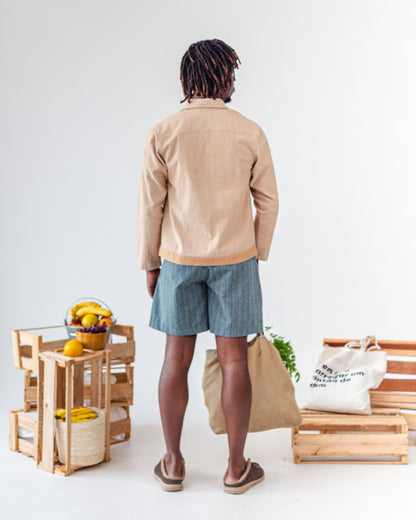 Short Alfaiataria Marinho + Verde ''VERDIANA''