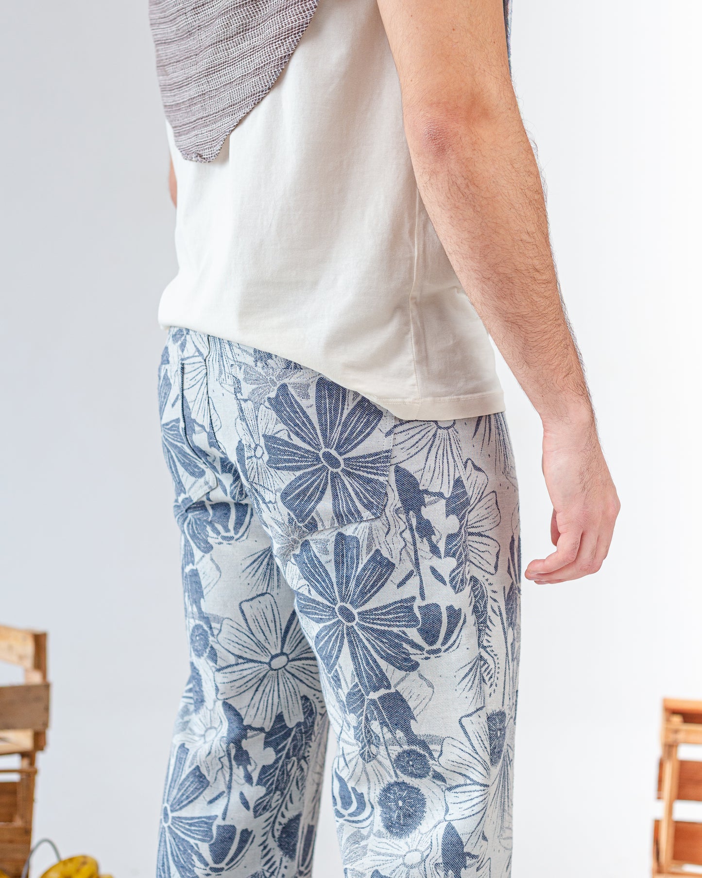 Calça Jacquard ''Fleur de Jean''