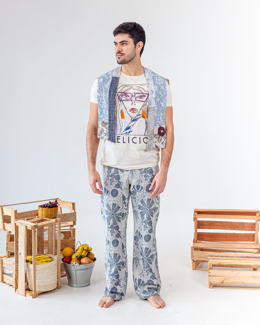 Calça Jacquard ''Fleur de Jean''