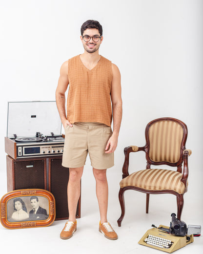 Short de Alfaiataria Marrom "Toque"