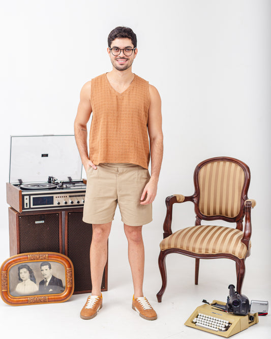 Short de Alfaiataria Marrom "Toque"