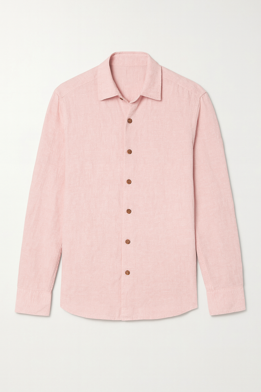 Camisa de Alfaiataria Clássica Rosa Claro