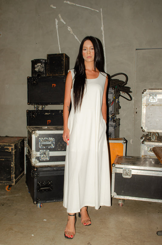 Vestido de malha 100% algodão orgânico ''Buquê de anjo''