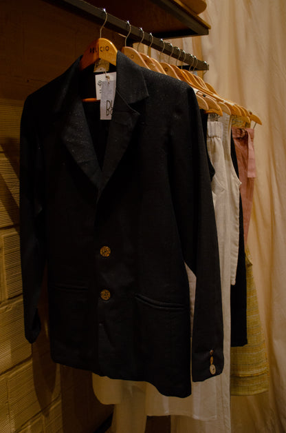 Blazer sem forro em lurex reciclado ''Sombra plena''