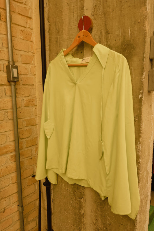 Bata em viscose ecovero leazing ''Verde Folha''