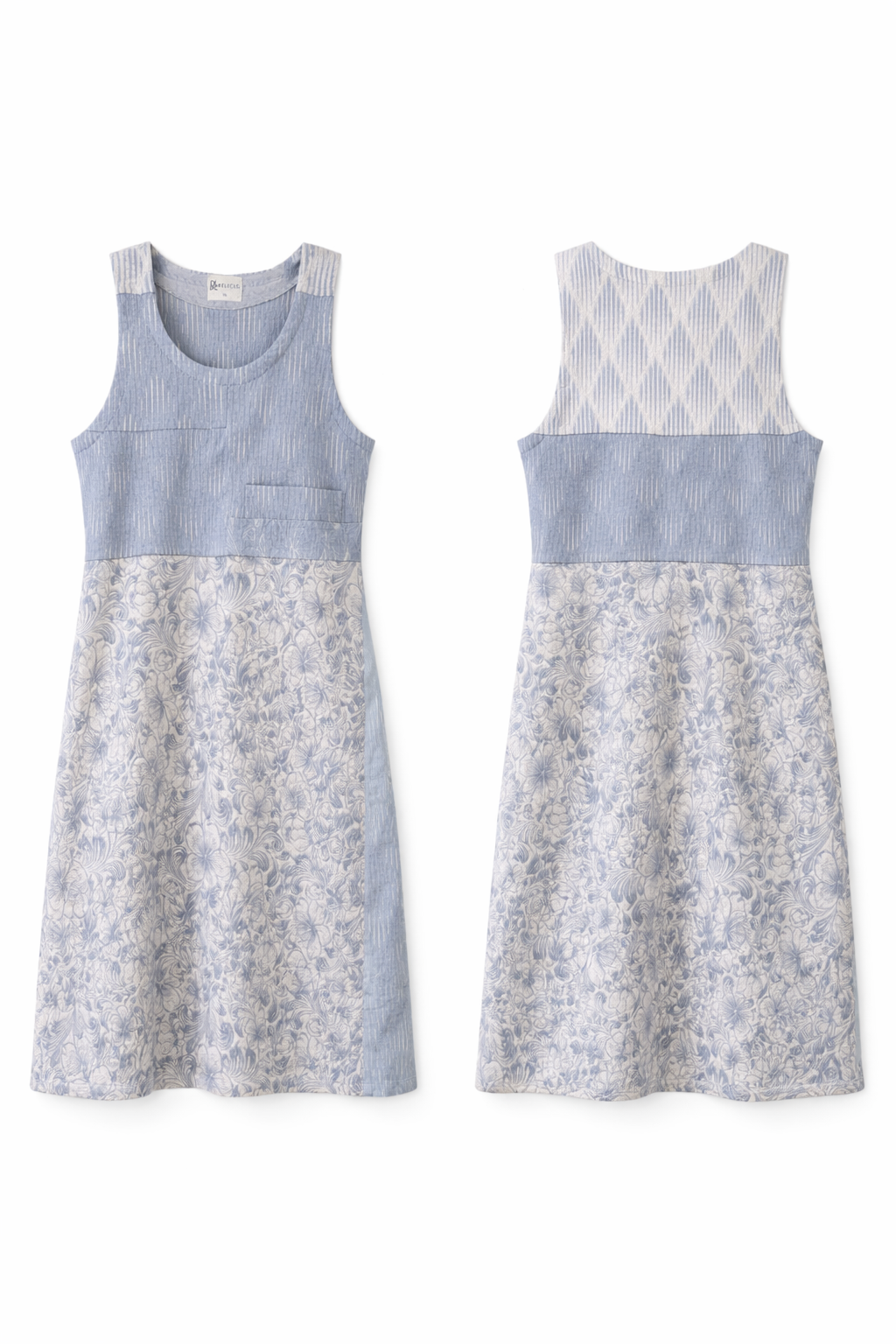 Vestido de Retalho “Flores Enrugadas”