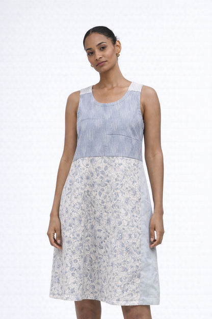 Vestido de Retalho “Flores Enrugadas”