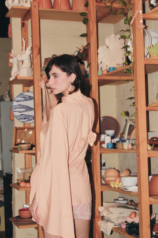Bata em viscose ecovero leazing ''Folha e flor''