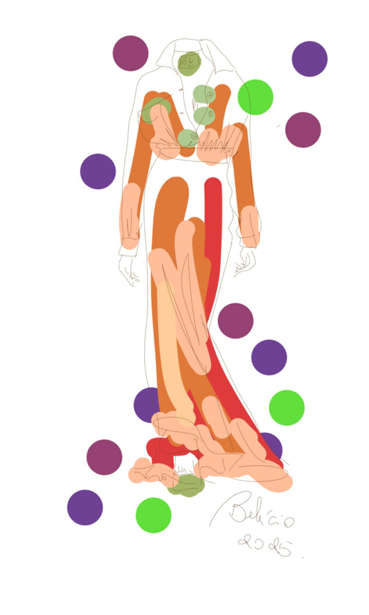 Bata em viscose ecovero leazing ''Folha e flor''